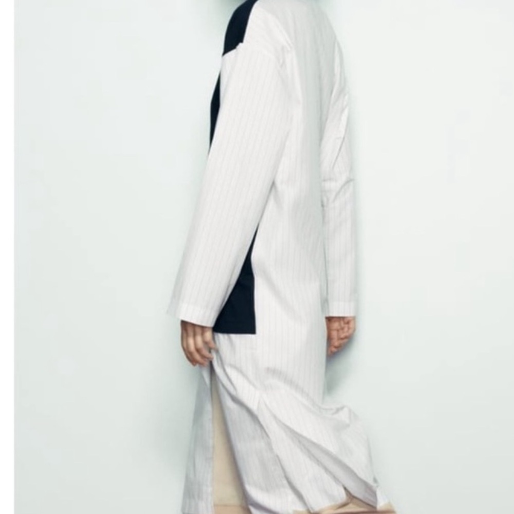 Zara mixed poplin Tunic/ Dress/ Jacket size Small NWT - Picture 7 of 13